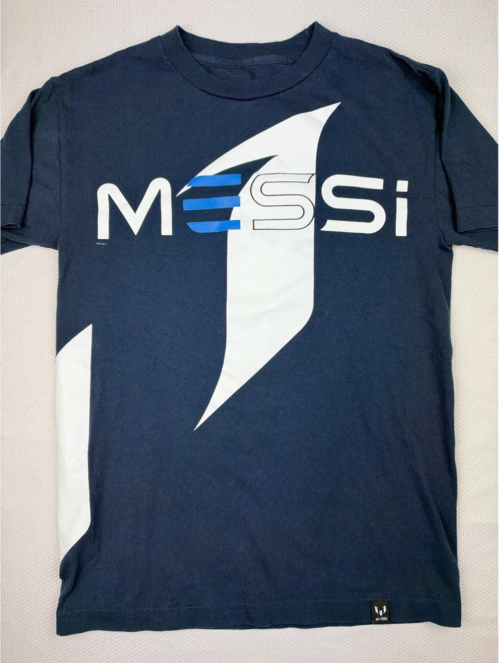 Women’s Messi T-Shirt Blue and White Futbol Soccer Size Small 100% Cotton